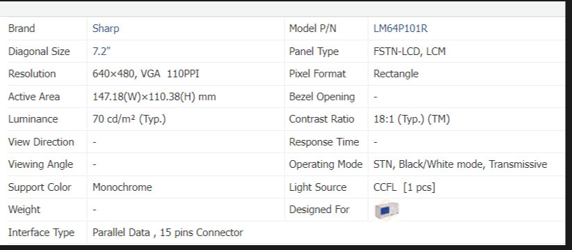 Sharp LM 64P101R